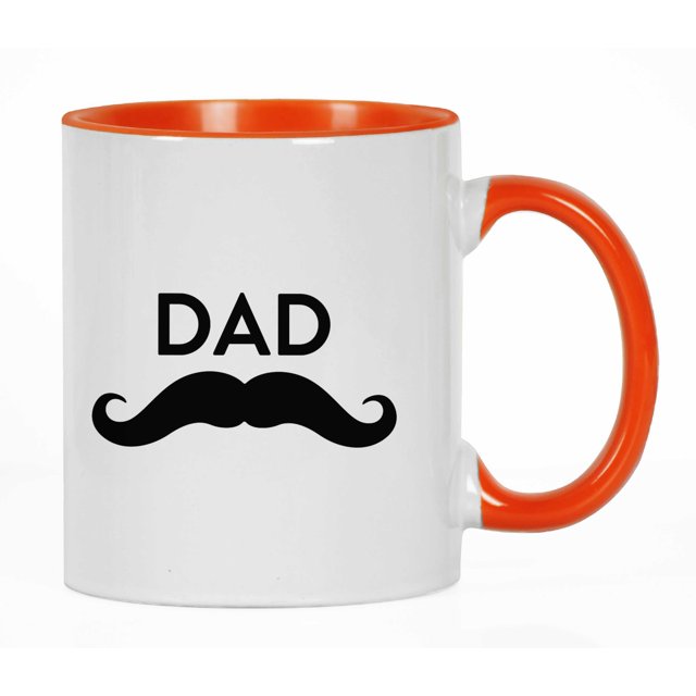 Inkdotpot Dad 11oz CeramicCoffee Mug Novelty Gift For Daddy Fathers Day Gift Mug-Orange