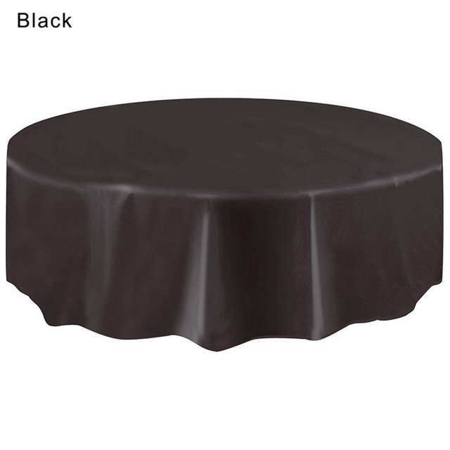 Agiferg Large Plastic Circular Table Cover Cloth Wipe Clean Party Tablecloth Covers BK