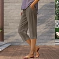 thumbnail image 2 of Women's Solid Color Loose Pants Cropped Pants, 2 of 4