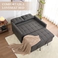 thumbnail image 3 of BIGSYY 52" Linen 3-in-1 Convertible Sleeper Sofa with Pull-Out Bed, Stepless Adjustable Backrest & Side Pocket - Dark Grey, 3 of 7