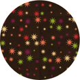 thumbnail image 1 of Ahgly Company Tapis d'Intérieur Ronds Transitionnels Noirs et Bruns Lavables à la Machine, 8 Pieds Rond, 1 of 7