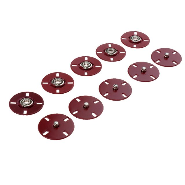 jifeng 5 Sets Metal Sew on Press Studs Snap Fasteners Button 25mm red