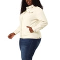 thumbnail image 4 of Agnes Orinda Women's Plus Size Jean Jacket Stitching Button Washed Denim Outerwear Coat L Light Beige, 4 of 8