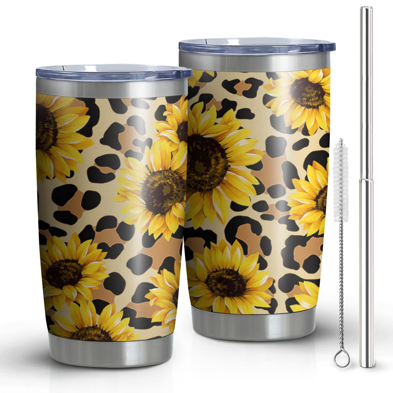 Gobelet 20oz avec Couvercle et Paille, Acier Inoxydable, Isolé sous Vide, pour Eau et Café, Double Paroi, Réutilisable pour Boissons Chaudes