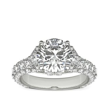 1.50 Ct Round Cut Natural Diamond Unique Solitaire with Accents Ring for Anniversary Solid 18K White Gold Size 4