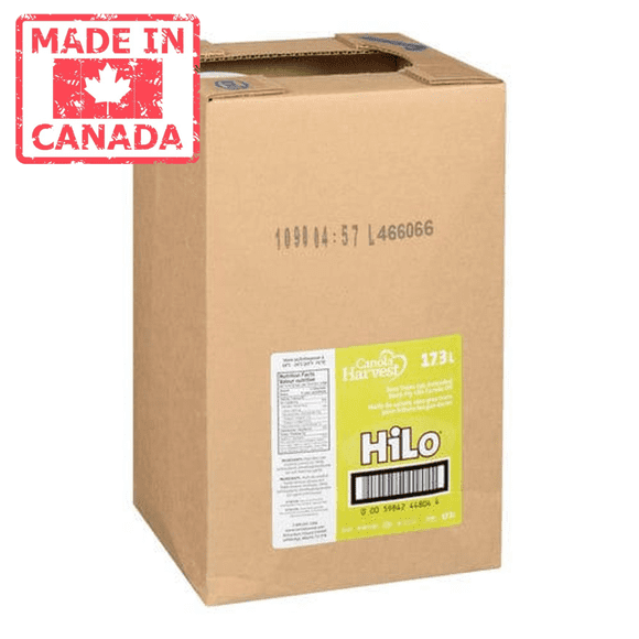 Canbra Foods HiLo Canola Oil - Premium Frying Oil Blend - 17.3LT (15.5 kg / 34.2 lbs) - Canadian Made