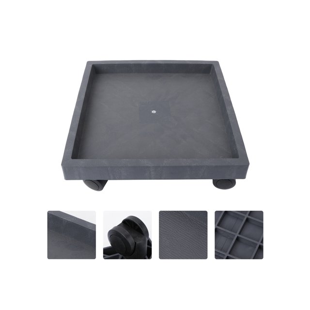 1 Pce Plateau pour Plantes Support de Jardinière pour Pot de Fleurs avec Roues Support Rouleaux Chariot Déplaceur Roulettes pour Jardin Intérieur Extérieur. un Panier Carré en Plastique Noir pour Plantes avec Roues Pivotantes Lisses, surface Texturée et base à Grille Renforcée pour la Stabilité. Idéal pour Déplacer des pots de Fleurs Lourds, de Grands Arbres en Pot Ou des vases, Convient aux patios, Jardins, Balcons et Espaces Intérieurs.
