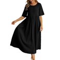 thumbnail image 1 of Ketyyh-chn99 Robes Femmes Jupes d'Été pour Femmes Vêtements Manche à Volants Superposition Évasée Robe Mini Noir,2TG, 1 of 4