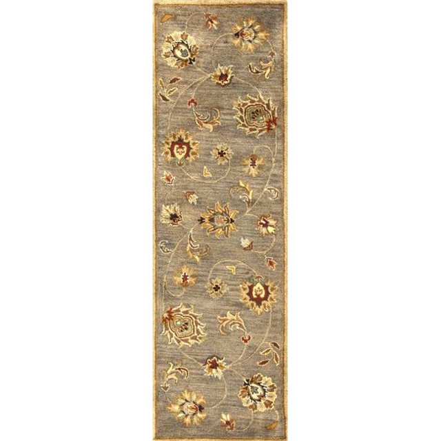 HomeRoots 352317 2 ft. 3 in. x 7 ft. 6 in. Runner Wool Grey Area Rug