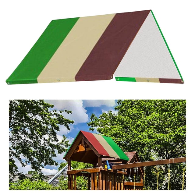 Bâche de Remplacement Imperméable pour Balançoire, Toit, Couverture d'Entrepôt, Pare-Soleil de Tente, Vert Beige Café