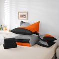 thumbnail image 5 of YST , Triangle Géométrique, Ensemble de Douillette, Abstrait Moderne, 7 Pcs, Patchwork, Orange et Gris, Grand Lit, 5 of 5