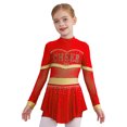 thumbnail image 1 of iiniim Enfants Filles Paillettes Uniforme de Cheerleading Tenue de Cheerleader Robe de Danse Scintillante Justaucorps Performance Tenue de Danse Rouge 6, 1 of 7