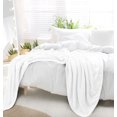 thumbnail image 4 of PiccoCasa Couverture de Lit en Molleton de Luxe Tissée en Maille pleine-TG Blanche, 4 of 8