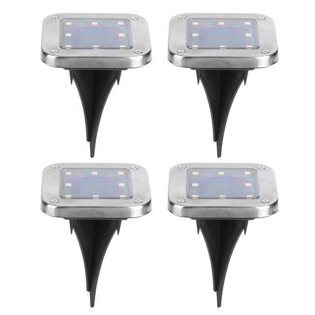 4pcs 8LED Lumière Solaire Enterrée sous la Lampe de Sol Extérieur Chemin Jardin Décor