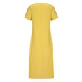 thumbnail image 4 of Pompotops Robe Longue d'Été à Manches Courtes Unie Douce et Confortable pour Femmes en Solde, 4 of 6