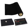 thumbnail image 4 of Back Self Adhesive Sheet Felt Velvet Velour Jewelry Box Fabric Craft Sticker Black, 4 of 9