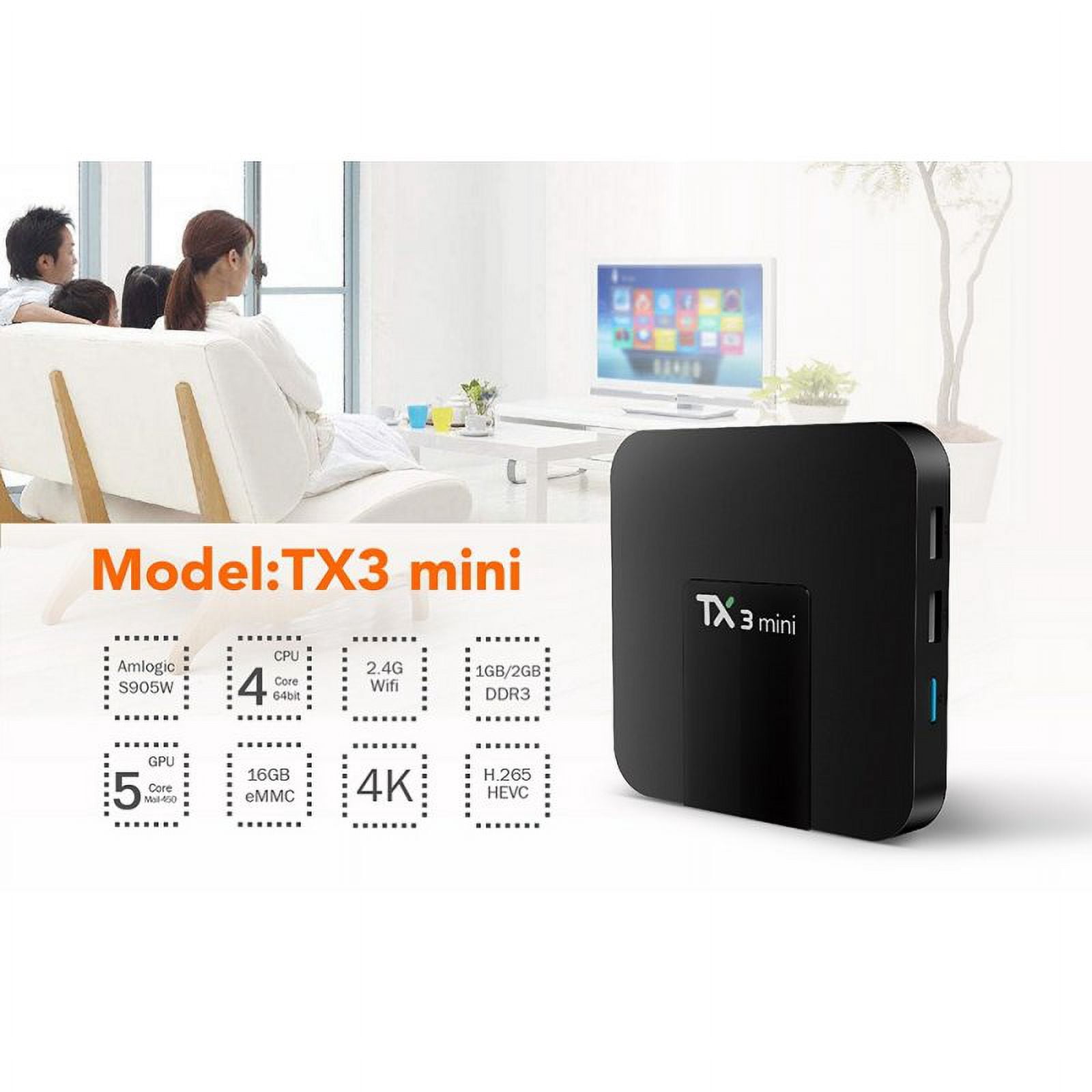 TX3 Mini Android 7.1 Smart TV BOX Amlogic S905W Quad Core Set Top Box H.265 4K WiFi Media Player 2GB+16GB AU plug