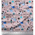 thumbnail image 1 of Soimoi Velvet Fabric Planet,Rocket & Astronaut Animals Cartoon Print Fabric by Yard 58 Inch Wide, 1 of 3