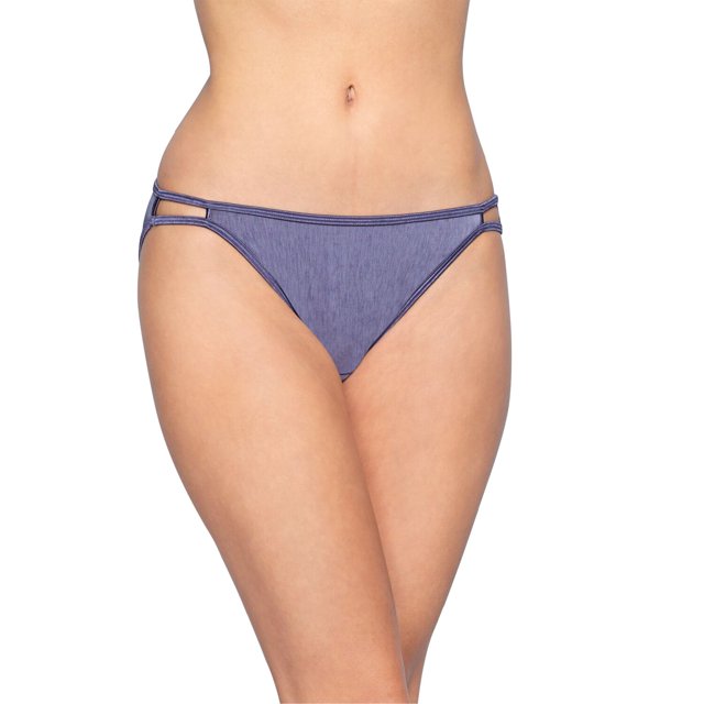 Vanity Fair Womens Body Shine Illumination String Bikini, 5, NH Rare Blue
