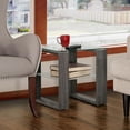thumbnail image 1 of Caleb Grey Wood Side End Table with Glass Shelf, 1 of 8