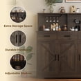 thumbnail image 4 of Kojooin Large Buffet Storage Cabinet, Farmhouse Kitchen Sideboard Buffet with 3 Drawers and 3 Doors, Wood Wine Bar Coffee Bar Cabinet with Microwave Stand for Kitchen, Living Room, 4 of 8