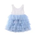 thumbnail image 1 of Little Girl Princess Tulle Dress Sleeveless Lace Tulle Patchwork Party Pageant Dress, 1 of 4