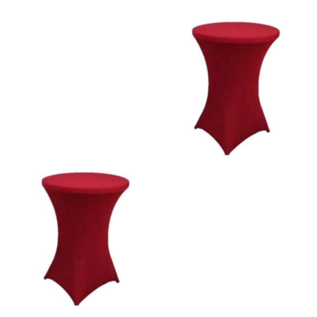 Youkk Housse de Table Extensible Facile à Laver Polyvalente et Ajustée pour Hôtel Mariage Fête Rouge 2Ensemble