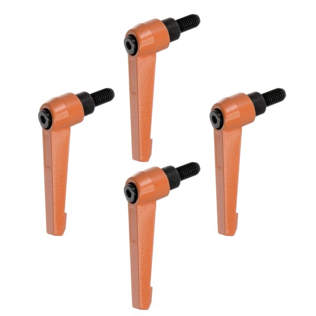 Unique Bargains 4 Pack M8 x 16mm Male Threaded Stud Adjustable Clamping Lever Handle Bolt Knob Orange