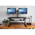 thumbnail image 3 of Rocelco 40" Large Height Adjustable Standing Desk Converter with Dual Monitor Mount BUNDLE - Quick Sit Stand Up Computer Workstation Riser - Retractable Keyboard Tray  (Black), 3 of 7