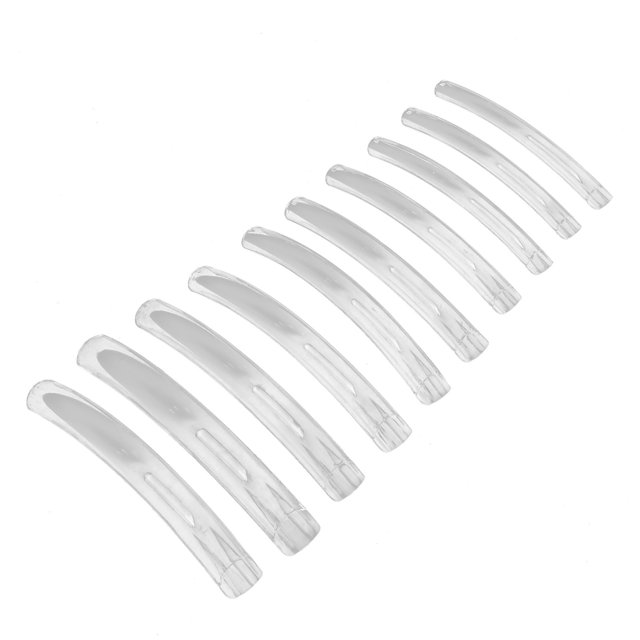 10pcs Long Flat Nail, Gel Nail Tips, Artificial French False Nail Tips, for DIY Nail Salon