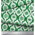 thumbnail image 2 of Soimoi Green Modal Satin Fabric Floral Damask Printed Fabric 1 Yard 42 Inch Wide, 2 of 3
