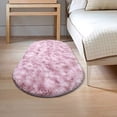 thumbnail image 4 of Hxlamzoo Fluffy Oval Area Rug, Soft Tie Dye Rug, Shaggy Colorful Rug, for Bedroom, Living Room, Teen Dorm, Baby Nursery, 11 Colors & 3 Sizes, 4 of 6