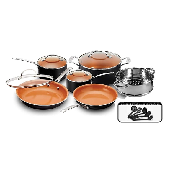 Gotham Steel Diamond Batterie de Cuisine Antiadhésive 15 Pièces
