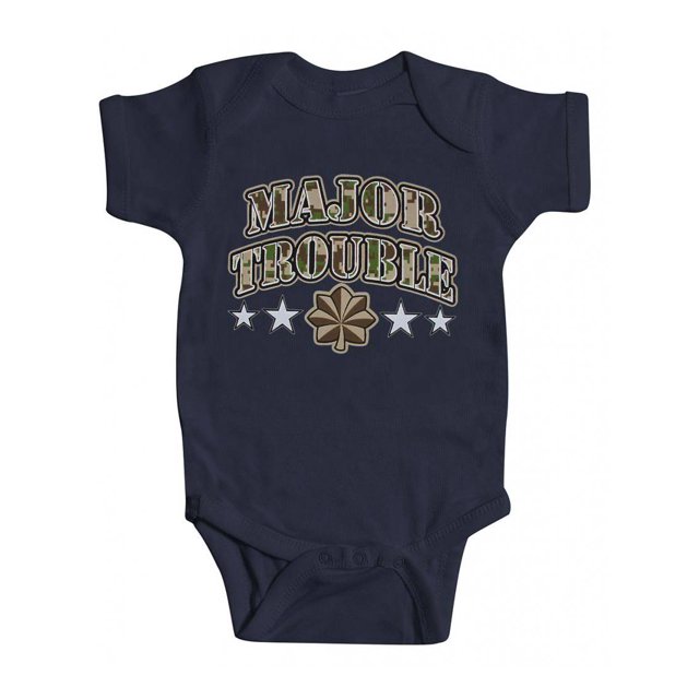 Toddlers Major Trouble Navy Bodysuit - 18 Months