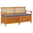 thumbnail image 1 of vidaXL Storage Bench with Cushion 148 cm Solid Wood Acacia, 1 of 5