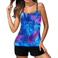 thumbnail image 1 of Weiqiqre Plus Size Swimsuit for Women Two Piece Bathing Suits Blouson Tank Top with Boyshorts Tummy Control Modest Swimsuits, 1 of 3