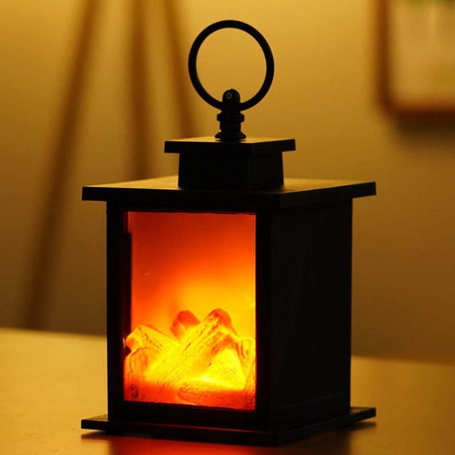 fastboy Lanterne de Foyer Portable à DEL Sans Flamme Lampe à Effet de Feu pour Maison Jardin S Carré
