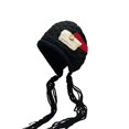thumbnail image 4 of Chapeaux Bombardier de Noël siminseming pour Femmes, Chauds, Faits à la Main, Chapeaux Tricotés pour l'Automne et l'Hiver, Patchwork à la Mode, à Franges, Chapeaux en Laine Rouges, Vêtements, Chaussures et Accessoires, 4 of 5