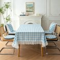 thumbnail image 4 of Dvkptbk White Plaid Tablecloth Sheer Ruffle Waterproof Dining Table Cover, 4 of 6