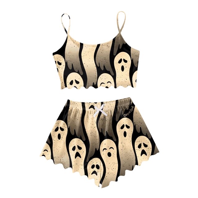 HNMKIU Womens Pyjamas Cartoon Print Pajama Shorts Set