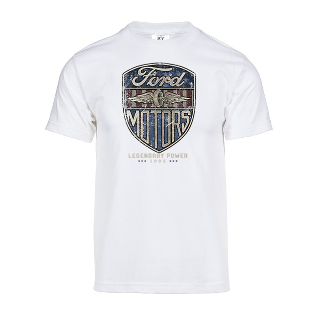 Gravity Trading T-Shirt à Manches Courtes Vintage Motors pour Hommes - Blanc - Moyen