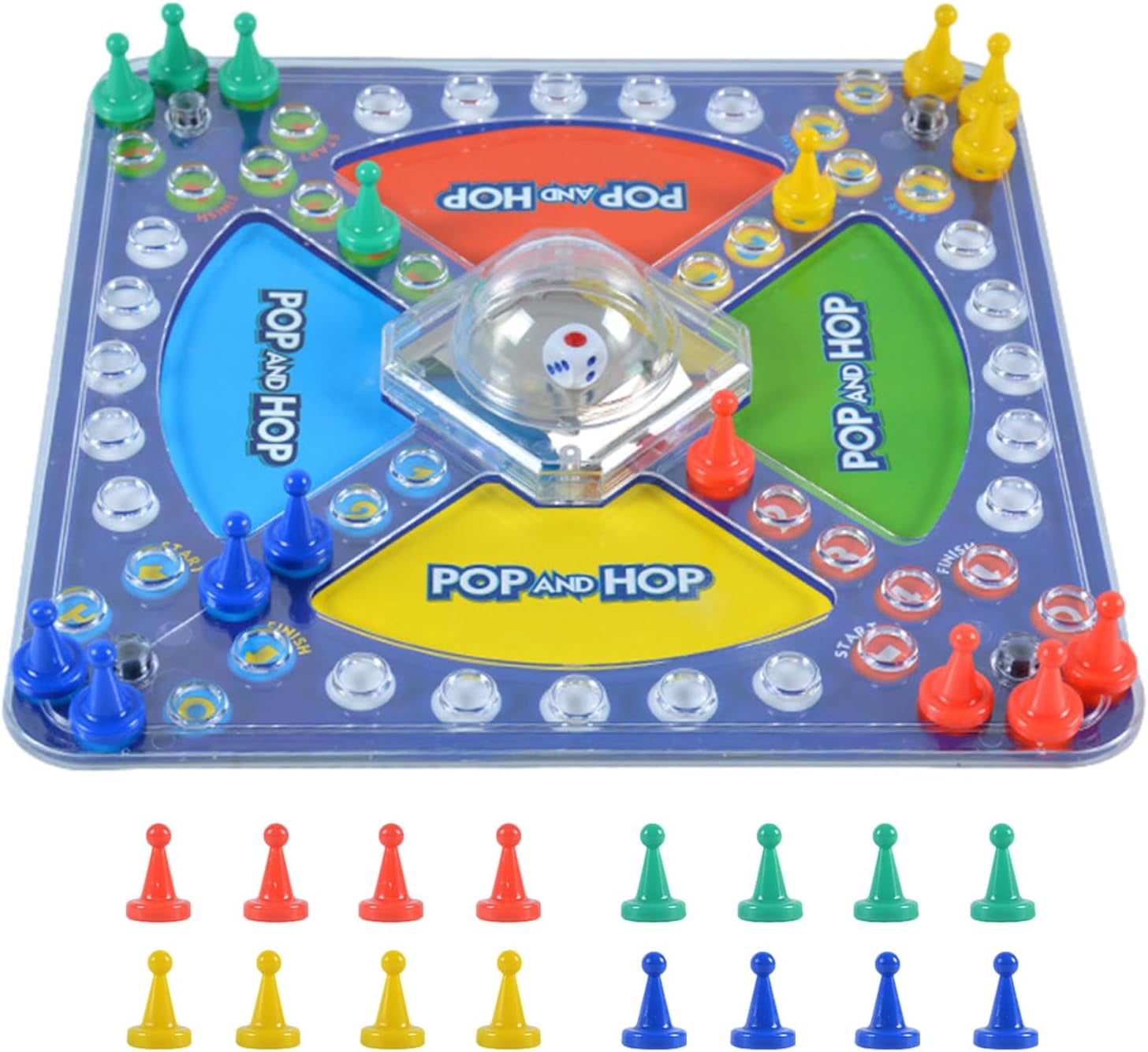 LAICAIW Frustration Board Game, Frustration Game for Kids, Frustration Trouble Marble Ludo Board Game, Racing and Chasing to Base Game, Pop and Hop Classic Board Game, Multiple Players Board Games