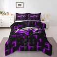 thumbnail image 2 of Erosebridal Purple Racing Car Comforter Sets Twin Size, Neon Geometric Comforters & Duvets, Speed Sports Decor, Reversible 2pcs, 2 of 7