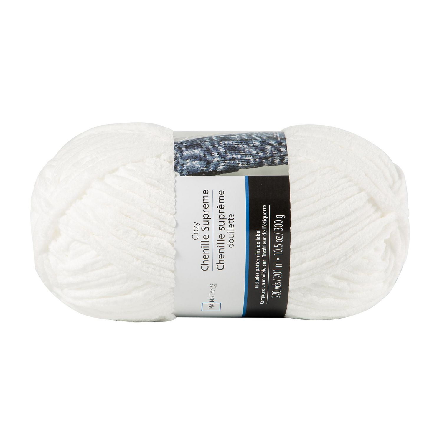 Fil chenille blanc confortable de MAINSTAYS