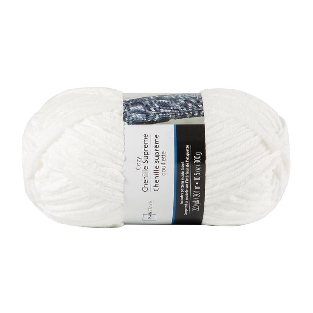 MAINSTAYS cozy white chenille yarn