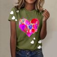 thumbnail image 2 of PMUYBHF Débardeur Noir pour Femmes, Mode, Saint-Valentin, Imprimé Amour, Col Rond, Manches Courtes, T-Shirt Décontracté (1), 2 of 5
