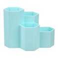 thumbnail image 2 of Multifunctional Organizer Desk Caddy with Compartments, Durable Plastic Office Accessory Tray for Pens Brushes, Portable Countertop Storage for Home Office Bathroom School Art Supplies, Blue, 2 of 7