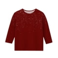 thumbnail image 3 of Posijego Garçons Filles T-Shirt à Manches 3/4 Imprimé Col Rond T-Shirts d'Été Hauts Décontractés pour Enfants, 3 of 4