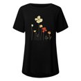 thumbnail image 4 of Pompotops Femmes Mode Casual Chemises d'Impression Manches Courtes Tee Tops Tunique Blouse, 4 of 4