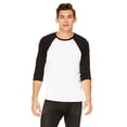 thumbnail image 1 of Bella + Canvas Unisex 3/4-Sleeve Baseball T-Shirt, 1 of 3